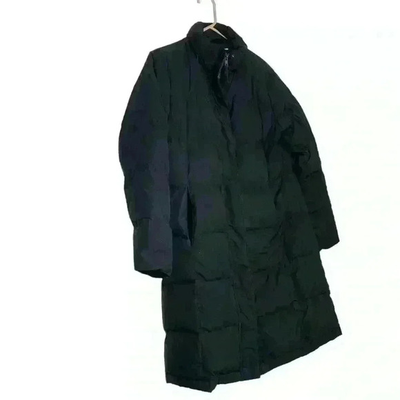 LL Bean black Long Goose Down Puffer Winter Cold Weather Jacket NO Hood-SZ:Small - Picture 5 of 8